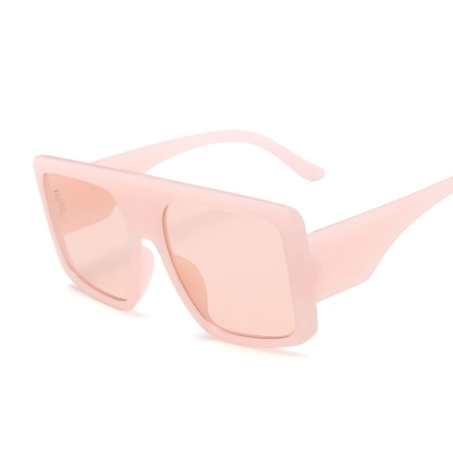 ファッションピンクスクエアサングラス女性特大ビッグフレームサ - Sunglasses Oversized Square のレビューと価格