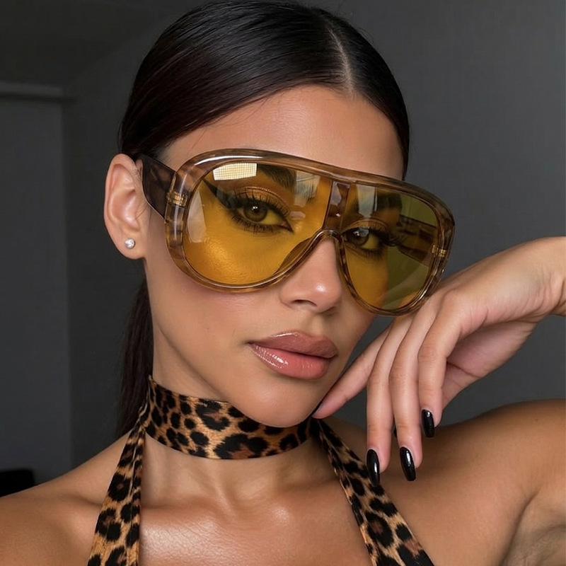 特大ワンピースラージフレーム Y2K キャットアイサングラス - Sunglasses Oversized Square のレビューと価格