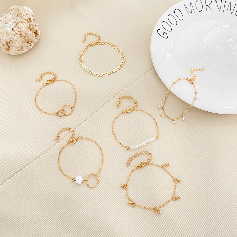 女性のための幾何学的な花の形をしたブレスレットのセット,6個 - Resin Bangle Bracelet のレビューと価格