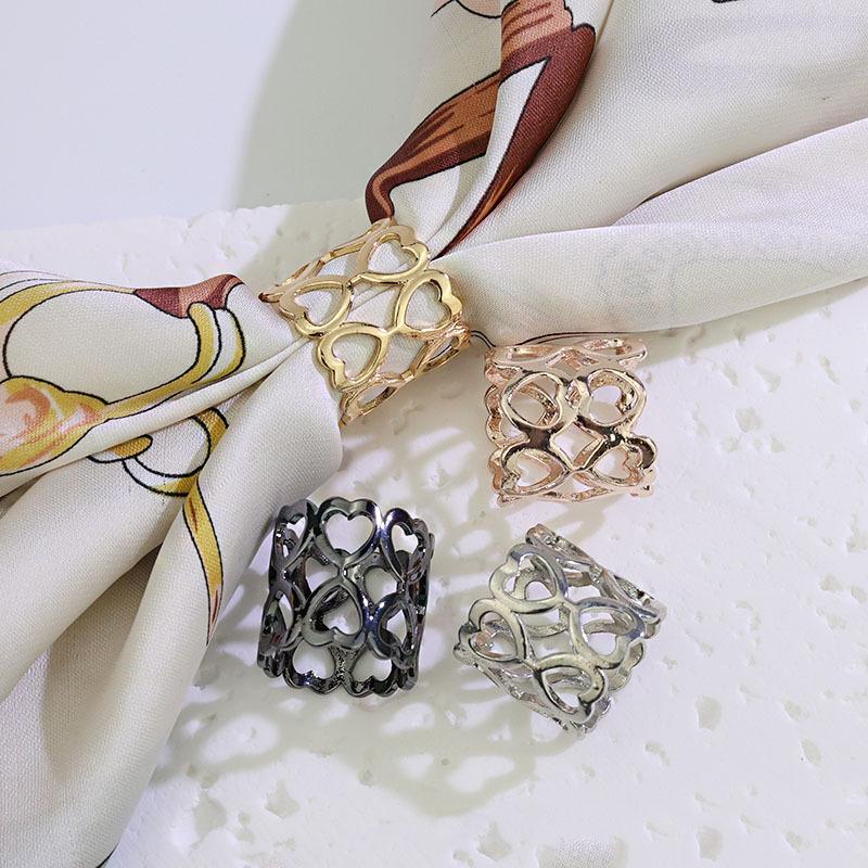 1/4 個合金サークルスカーフブローチピン金属ハート中空アウ - Women'S Accessories Clothing のレビューと価格