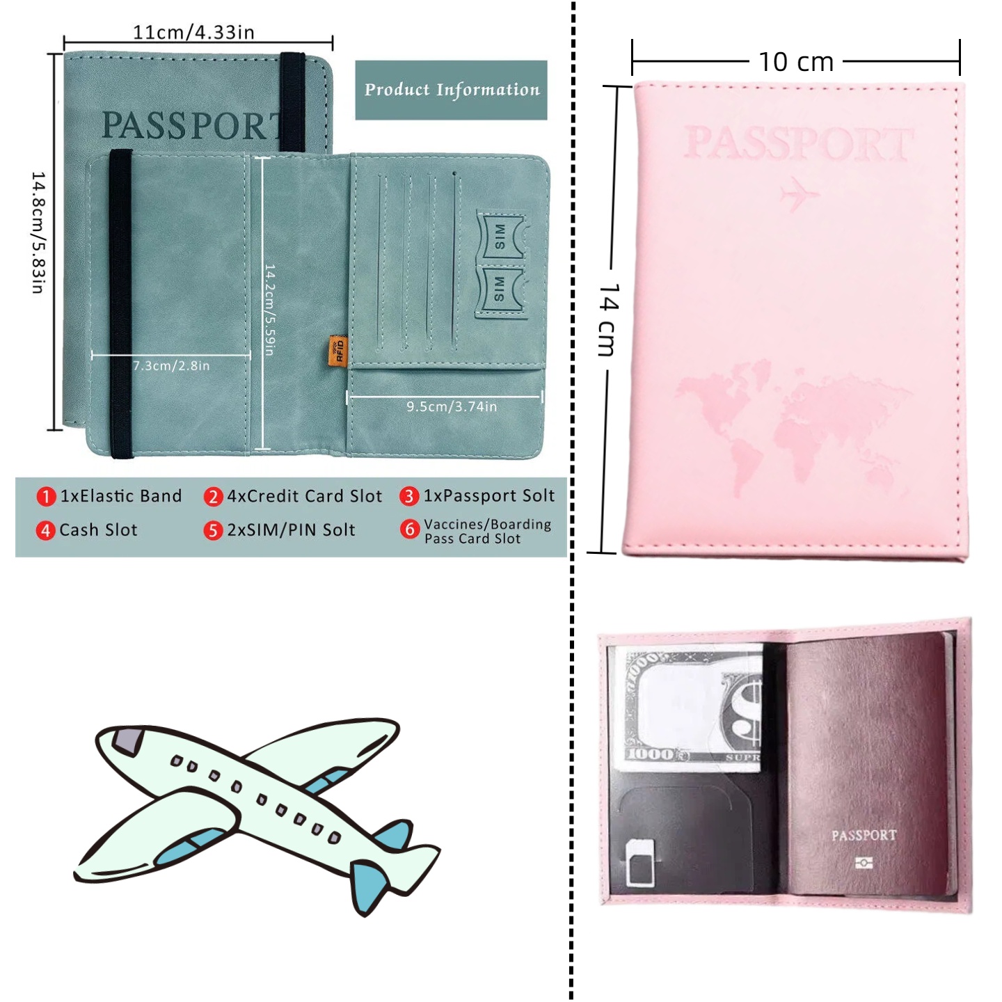 ヴィンテージ RFID パスポートカバー 女性＆男性用 -  - Women'S Accessories Wallet のレビューと価格