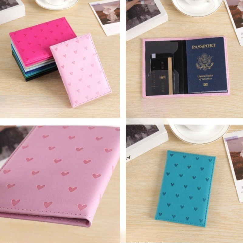 かわいいハートプリントパスポートカバー旅行財布女性用 PU  - Women'S Accessories Wallet のレビューと価格