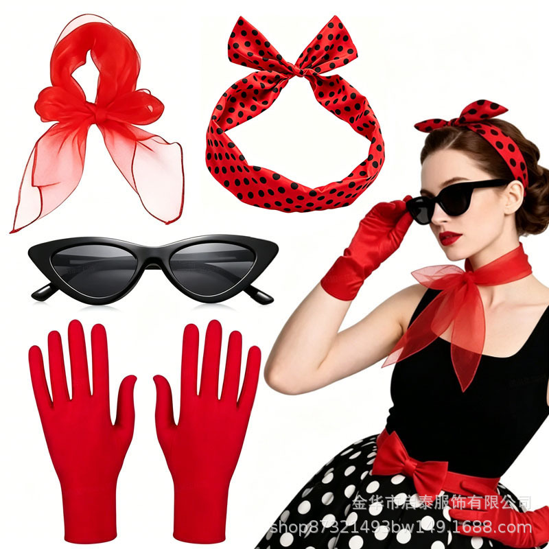 50年代 60年代 女性用コスチューム レトロパーティー衣装 - Women'S Accessories In The 60S のレビューと価格